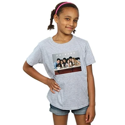 Image of Absolute Cult Friends Girls Group Photo Milkshakes T Shirt Sport Grey 12 13 Years