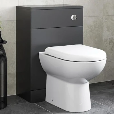 Image of Affine Black Back to Wall Toilet Unit 500 x 300mm