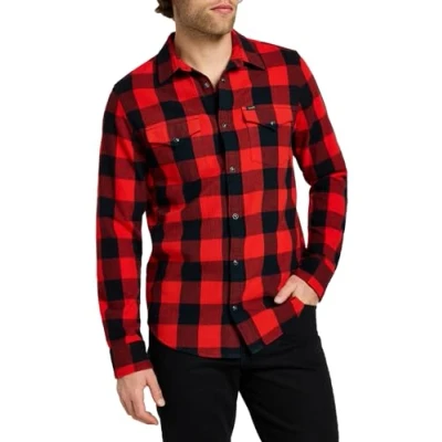 Image of Lee Clean Western Shirt, Men&#039;s, Size: Medium, True red