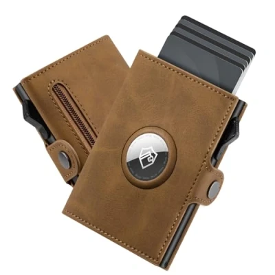Image of YESIIW Mens Wallets, Slim Credit Card Holder Wallet for Men, Pop Up RFID Blocking (Brown Vintage)