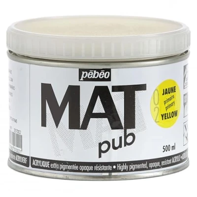 Image of PEBEO Mat Pub, Primary Yellow, 500ml