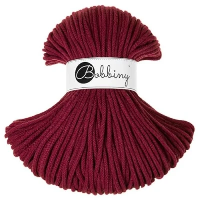 Image of Bobbiny Premium 5mm Braided Macrame Cord (Wine Red) 100m