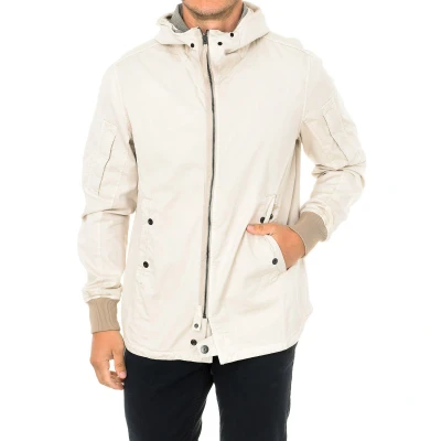 Image of G Star Raw Mens Overshirt jacket with hood collar D01657 man Beige Cotton Size Small