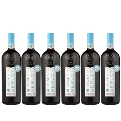 Image of Grand Sud Alcohol Free Red Wine, round and fruity Merlot (6 x 1 L)