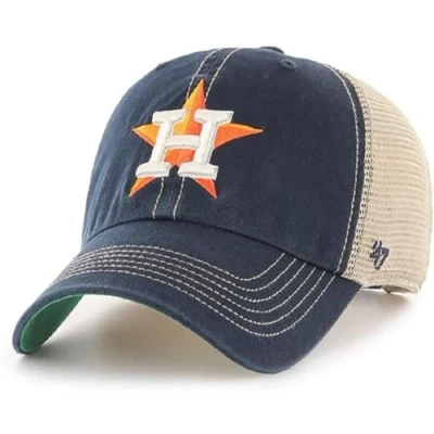 Image of &#039;47 MLB Trawler Team Color Mesh Trucker Clean Up Adjustable Hat, Adult One size Fits All Houston Astros Navy,