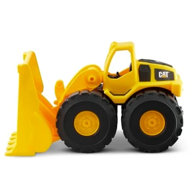 Image of CatToysOfficial Construction Wheel Loader Vehicle, Indoor and outdoor use, free wheeling with moving scoop. For children aged 3+, Yellow