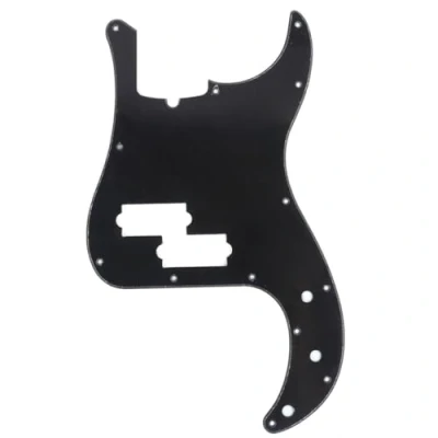 Image of Musiclily Pro 13 Hole Modern Style P Bass Pickguard for 4 String American Precision Bass, 1Ply Black