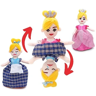 Image of Toyland® 32cm (13&quot;) Reversible Princess Cinderella Doll Happy/Sad Mood Plush Soft Toys For Girls