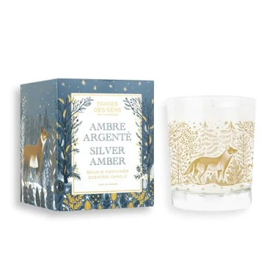 Image of Panier des Sens Amber Candle Christmas Scented Candles for The Home Unique and Thoughtful Gifts Men Made with 100% Natural Cotton Wick Women 180g