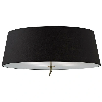 Image of Ninette Ceiling 4 Light E27, Antique Brass With Black Shade
