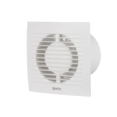 Image of EUROPLAST Extractor Fan Kitchen, Bathroom, Garage Axial Ventilation Wall Mounted Square (White, Ø 100mm)