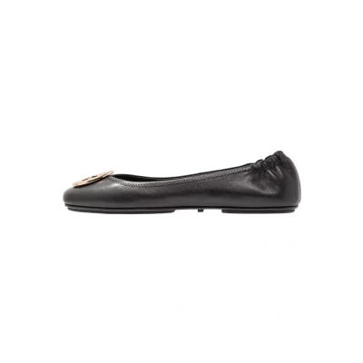 Image of Tory Burch Minnie Travel Ballet pumps, Women&#039;s, Size: 4.5, Perfect black/gold Leather