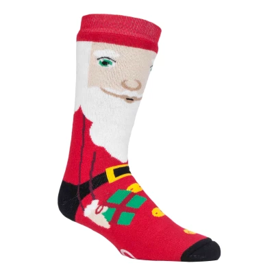Image of Heat Holders Mens Ladies Thick Winter Novelty Thermal Christmas Non Slip Slipper Socks with Grippers (6 11 uk, Santa)