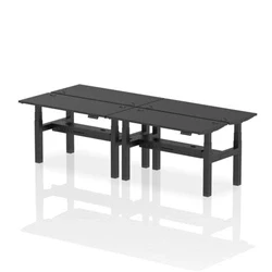 Image of Air B2B 1400x600mm Height Adjustable 4P Bench Desk CP Black/Black