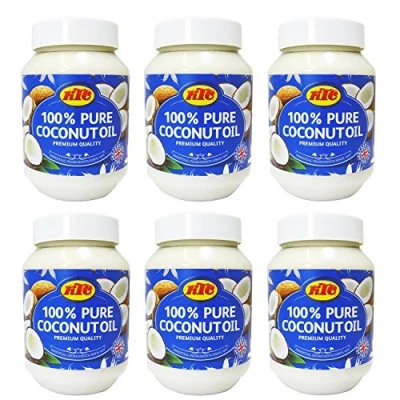 Image of KTC 100% Pure Coconut Multipurpose Oil 500ml Jar x 6 Qty (pack of 6) Used for Hair, Cooking, Moisturiser
