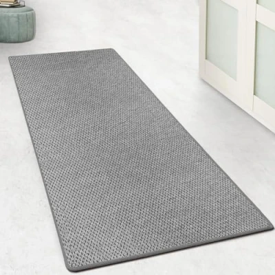 Image of casa pura Kitchen Rug Runner 80 x 150 cm for Kitchen, Hallway, Bedroom &amp; Living Room Bed Non Slip Washable in Sisal Look Hallway Carpet Sold by the Metre Made to Measure (Silver,