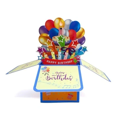 Image of Birthday card, 3D Pop up Greeting Cards, Happy Congratulations Cards with Envelope for Mom Women Girls Friends Romance Gift Card