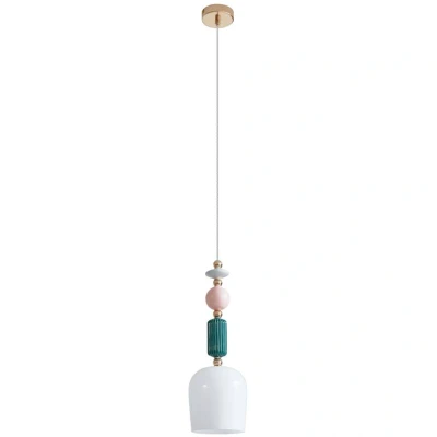 Image of Lindby pendant light Ysoria, grey/pink/green, ceramic, Ø 16 cm