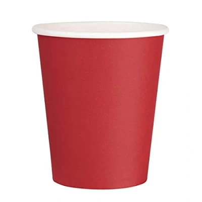 Image of Fiesta GP406 Takeaway Coffee Cups, Single Wall, 8 oz., Red (Pack of 50)