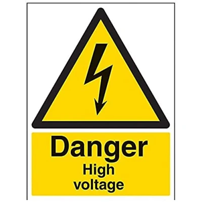 Image of V Safety Danger High Voltage Warning Sign 300mm x 400mm 1mm Rigid Plastic