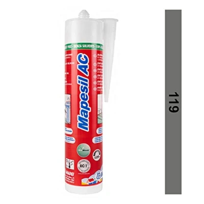 Image of Mapesil AC Mould Resistant Silicone Sealant London Grey 119 (London Grey)