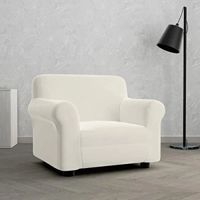 Image of Italian Bed Linen Dahlia elastic sofa cover, Cream, 1 PLACE