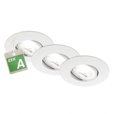 Image of Briloner LED recessed light Kulana A, white, 4000K, Ø9cm, set of 3