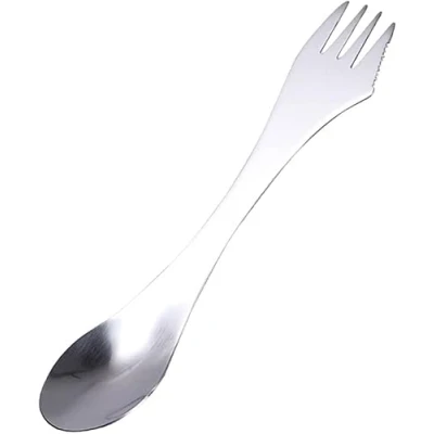 Image of Utility Camping Spork Functional Stainless Steel Outdoor Spoon Fork Bottle Can Opener High Functionality 1 Design for Travel Eating Tool Easy to Store + Case (1)
