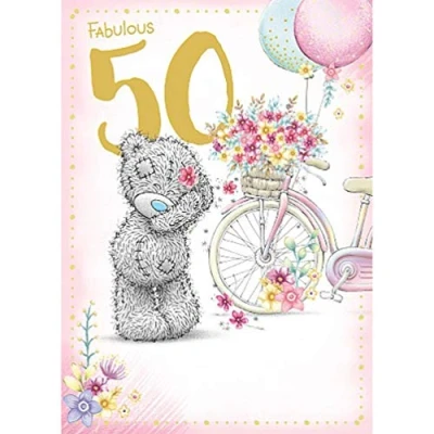 Image of Me to You Tatty Teddy 50th Birthday 5 x 7 Greetings Card