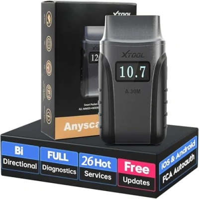 Image of XTOOL A30M OBD2 Scanner BT, Wireless Code Reader with 21 Reset, Bidirectional/Active Test, All Systems Car Diagnostic Tool, Fault and Reset for Android &amp; iOS, Lifetime Updates