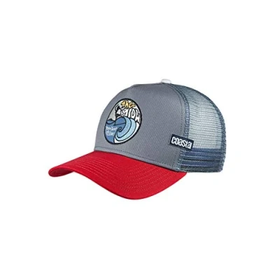 Image of COASTAL The Glow (red/Grey) High Fitted Trucker Cap