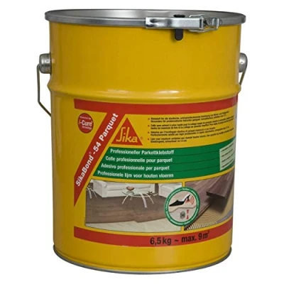 Image of Sika SikaBond 54 Wood Floor Adhesive Premium, Elastic &amp; Low Viscous for Bonding of Solid and Engineered floors Mosaic Parquet 6.5kg