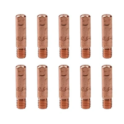 Image of 0.6mm Mig Welding Welder Round Contact Tips for MB15 Euro Torches 10pk