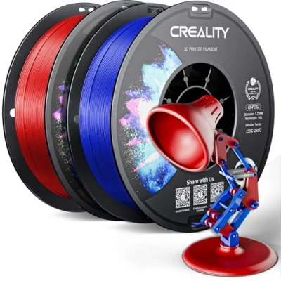Image of Creality PETG Filament 1.75mm, 3D Printer 2KG(4.4lbs), Printing High Precision, Strong Toughness, Odorless, Better Flow, Dimensional Accuracy +/ 0.02 mm, Red+Blue