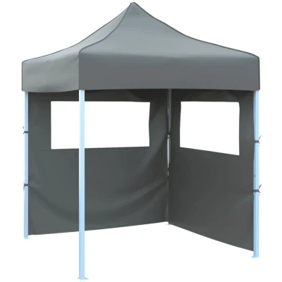 Image of vidaXL Professional Folding Party Tent with 2 Sidewalls 2x2 m Steel Anthracite