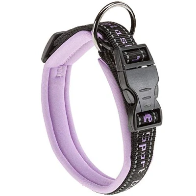 Image of Ferplast Dog Collar SPORT DOG, Large Dogs, Soft Padding, Reflective Nylon Collar, Pet Name Tag, Size: 2,5 cm (45 55 cm), Purple