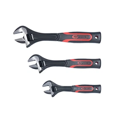 Image of KS Tools 577.0199 CLASSIC Adjustable spanner set with dual component comfort grip handle, 3 pcs