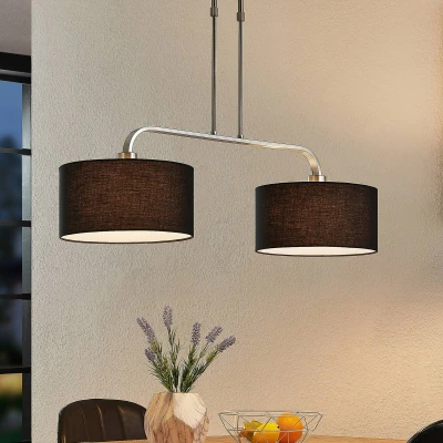 Image of Lindby Jevanna pendant light, two bulb, black