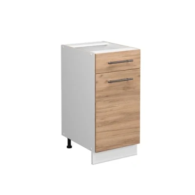 Image of Vicco Kitchen base cabinet Fame Line, Gold power oak/White, 40 cm without worktop