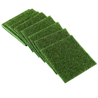 Image of DEWIN Artificial Grass, 10Pcs 15 x 15cm Garden Micro Grass Turf Rug for Balcony, Patio, Outdoor Faux Placemats, DIY Crafts and Decorations (Green) ted Extreme Weather Conditions.