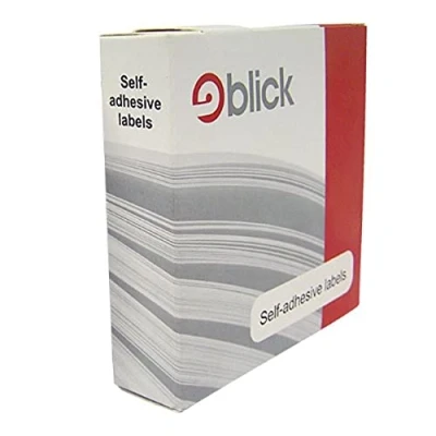 Image of Blick Labels, White, Self Adhesive Stickers Dispenser Pack, Rectangular, 9mm x 13mm, 3920 for Home, Office, Family, School, Holiday Calendar Organising, Planner, Rewards Chart, Colour Coding