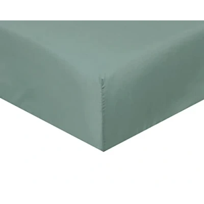 Image of Sleepdown Fitted Sheet Super Soft Cosy Easy Care Polycotton Bed Linen Luxury Bedding Bedsheet 25cm Deep Non Iron Sage Green King