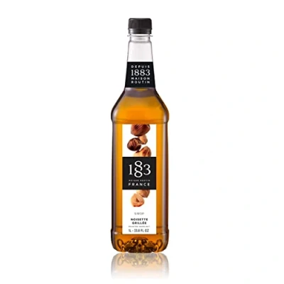 Image of 1883 Maison Routin Premium Roasted Hazelnut Syrup for Coffee, Tea, Hot Chocolate &amp; Baking PET 1L