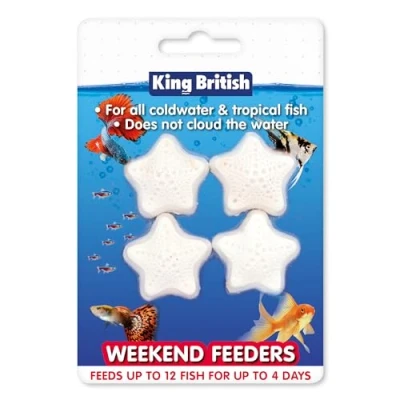 Image of King British Weekend Feeders 4 Pack for Coldwater &amp; Tropical Fish Ideal Leaving your over Weekends Does Not Cloud Water Ingredients Helps Keep Healthy Active