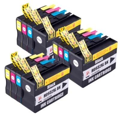 Image of PerfectPrint Compatible Ink Cartridge Replacement for HP Officejet 6100 6600 6700 7110 7510 7610 7612 932XL 933XL (Black/Cyan/Magenta/Yellow, 12 Pack)