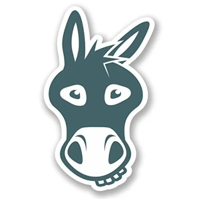 Image of 2 x 10cm Donkey Vinyl Decal Sticker Bike Laptop Car Helmet Funny #5600 (6cm Wide Tall)