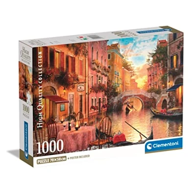 Image of Clementoni 39774 Collection Venice 1000 Pieces Adult Jigsaw Puzzles, Made in Italy, Multi Coloured