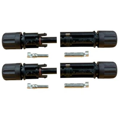 Image of electrosmart 2 x Pairs Solar Panel Cable Connectors for 4mm2 and 6mm2 PV Male Female Waterproof Crimps compatible with MC4