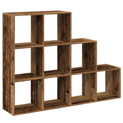 Image of vidaXL Room Divider Bookcase 3 Tier Old Wood 137.5x29x103.5 cm Engineered