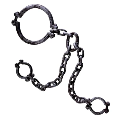 Image of Neck/Wrist Shackles Realistic Look Accessory for Prisoner Convict Jail Fancy Dress